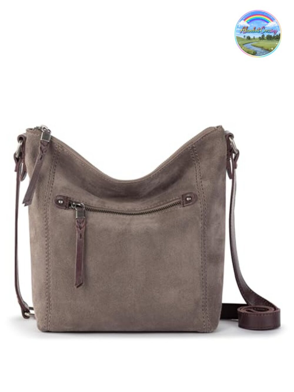 Leather Crossbody Purse Zipper Closure Adjustable Strap